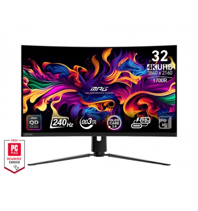 MSI MPG/321CURX/31,5"/QD-OLED/4K UHD/240Hz/0,3ms/Black/2R