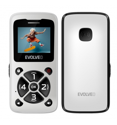 EVOLVEO EasyPhone ID, mobilní telefon pro seniory, bílá