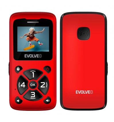 EVOLVEO EasyPhone ID, mobilní telefon pro seniory, červená