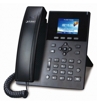 Planet VIP-1260PTVoIP telefon, HD audio G.722/Opus, barevný LCD, Auto Provision, Dual GbE LAN, PoE, CZ menu