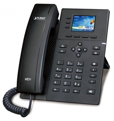 Planet VIP-1140PT VoIP telefon, HD audio G.722/Opus, barevný 2,4" LCD, Auto Provision, Dual 100Mb LAN, PoE, CZ menu