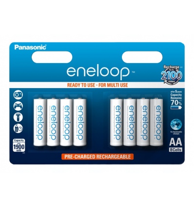 Baterie Panasonic Eneloop BK-3MCDE, AA 2000mAh, EKO blistr 8 ks