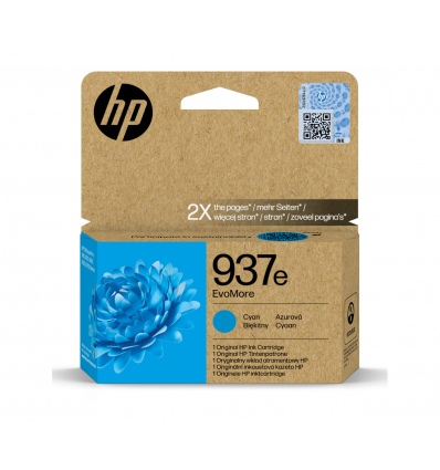 HP 937e inkoustová náplň azurová, 4S6W6NE