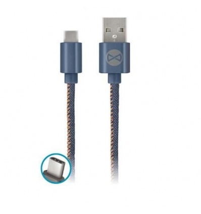 Datový kabel Forever Jeans USB/USB-C 1m 2A modrý