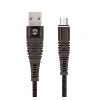 Datový kabel Forever Shark USB/microUSB 1m 2A textilní černý