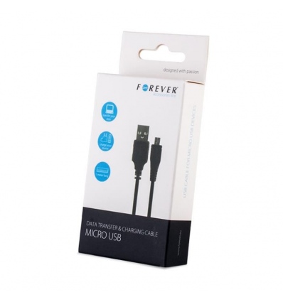 Datový kabel Forever USB/microUSB 1m 1A černý