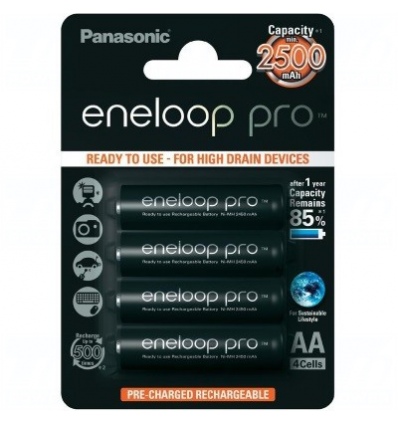 Baterie Panasonic Eneloop Pro BK-3HCCE, BK-3HCDE, AA 2500mAh, EKO blistr 4ks