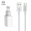 Mcdodo nabíječka 220V, 2x USB, 2.4A, USB C kabel, 1m, bílá